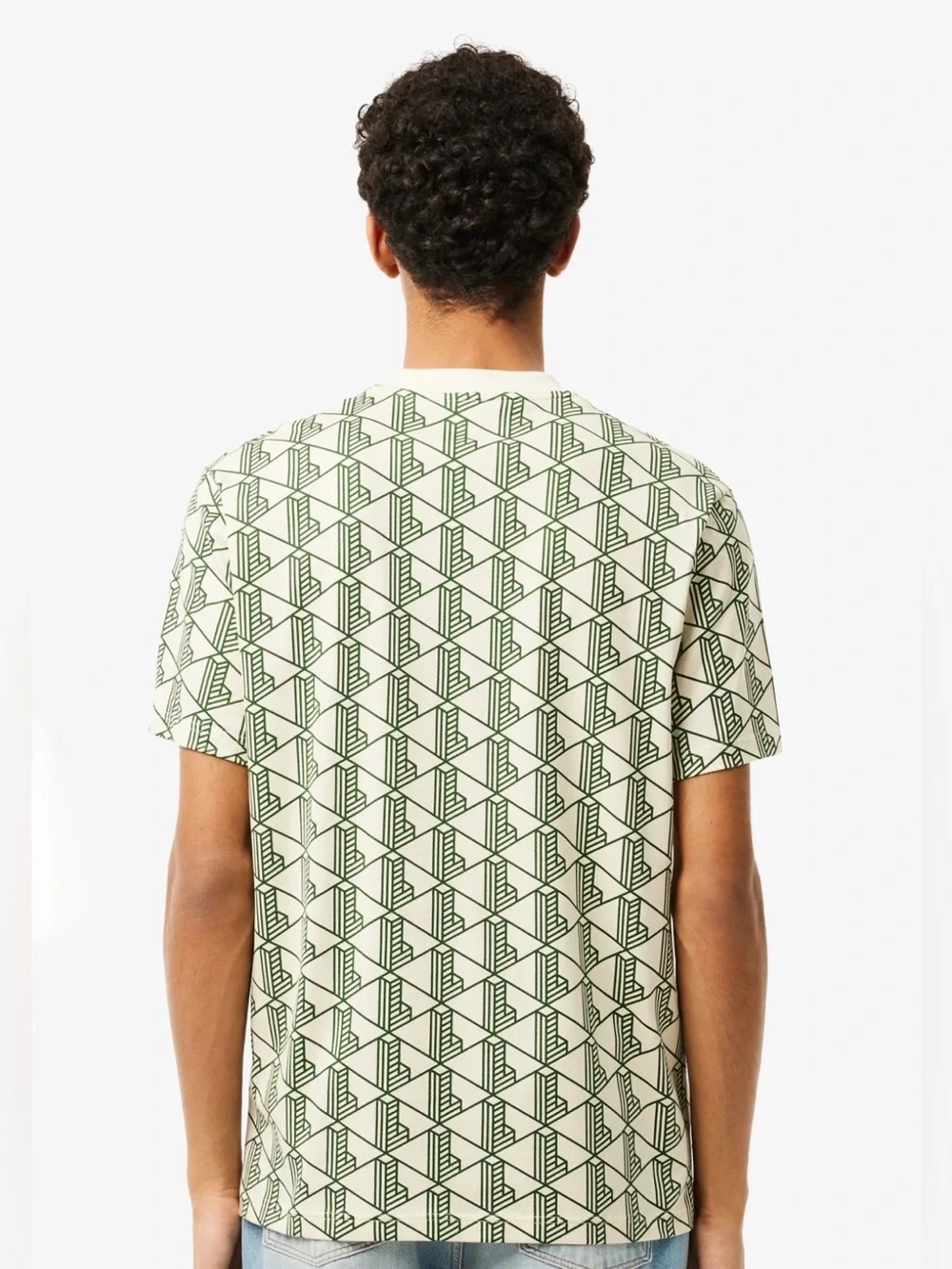 Lacoste Live Monogram T-shirt Relaxed Fit Unisex AllOver Print Geometric